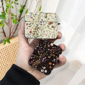 Cvjetna futrola za AirPods crna futrola za bežične Bluetooth slušalice za Apple Airpods 1 2 3 Pro 2 zaštitna torbica