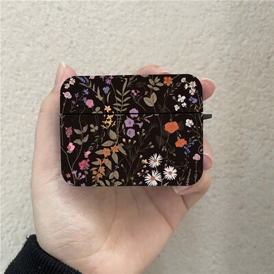 Cvjetna futrola za AirPods crna futrola za bežične Bluetooth slušalice za Apple Airpods 1 2 3 Pro 2 zaštitna torbica