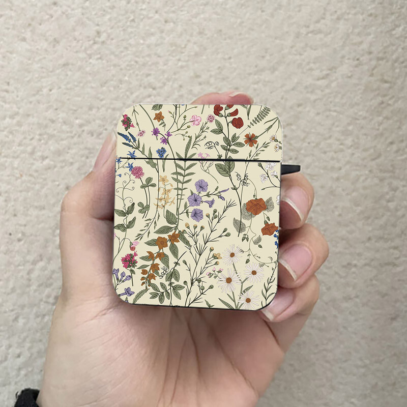 Cvjetna futrola za AirPods crna futrola za bežične Bluetooth slušalice za Apple Airpods 1 2 3 Pro 2 zaštitna torbica