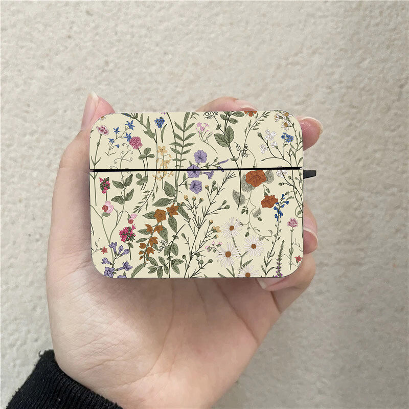 Cvjetna futrola za AirPods crna futrola za bežične Bluetooth slušalice za Apple Airpods 1 2 3 Pro 2 zaštitna torbica