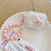 Bow Knot Stars Transparent Case za AirPods Pro 1 2 4 Slušalica Case Chain Cover Capa za AirPods 3 Summer Fresh Pendant Shell