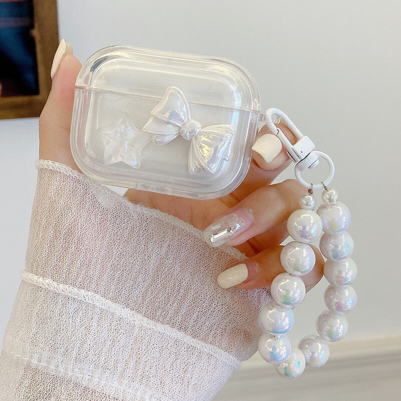 Bow Knot Stars Transparent Case za AirPods Pro 1 2 4 Slušalica Case Chain Cover Capa za AirPods 3 Summer Fresh Pendant Shell
