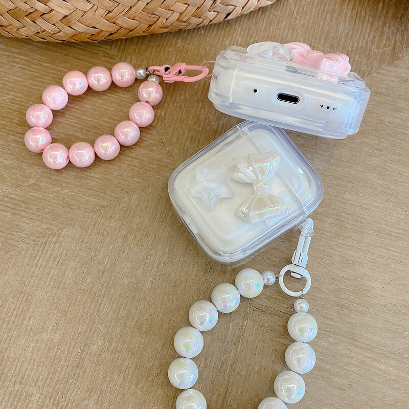 Bow Knot Stars Transparent Case za AirPods Pro 1 2 4 Slušalica Case Chain Cover Capa za AirPods 3 Summer Fresh Pendant Shell