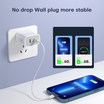 Olaf 40W USB C зарядно Quick Charge QC 3.0 Dual PD зарядно устройство Type C Адаптер за бързо зарядно устройство за iPhone Xiaomi Samsung Huawei Phone