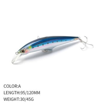 Bait Lure 95mm/120mm Submersible Fake Bait Long Distance Bionic Minnow Fishing Lure Freshwater Stream 9093