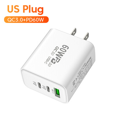 Olaf PD 60W USB C punjač Brzo punjenje tip C punjač Brzo punjenje 3.0 Adapter punjača za telefon za iPhone Xiaomi Huawei Samsung