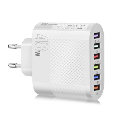 65W 6 priključaka USB punjač Brzo punjenje Quick Charge 3.0 Putni punjač za iPhone Samsung Xiaomi Adapter za mobilni telefon EU/US utikač