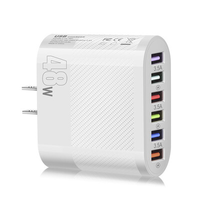65W 6 priključaka USB punjač Brzo punjenje Quick Charge 3.0 Putni punjač za iPhone Samsung Xiaomi Adapter za mobilni telefon EU/US utikač