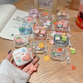 Για Redmi buds 6 Active Case Cute Cartoon / Flower Keychian Διαφανές κάλυμμα ακουστικών από σιλικόνη redmi 6 ενεργή θήκη