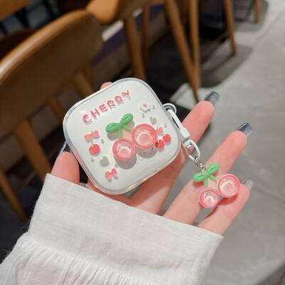 Για Redmi buds 6 Active Case Cute Cartoon / Flower Keychian Διαφανές κάλυμμα ακουστικών από σιλικόνη redmi 6 ενεργή θήκη