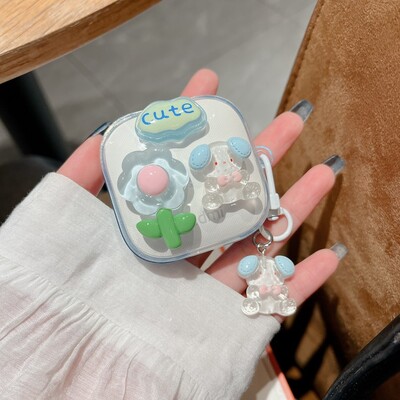 Για Redmi buds 6 Active Case Cute Cartoon / Flower Keychian Διαφανές κάλυμμα ακουστικών από σιλικόνη redmi 6 ενεργή θήκη