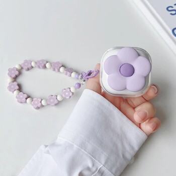 Korea Cute Purple Flower Clear Earbuds Cover For Samsung Galaxy Buds 2 Pro Lovely Bracelet Θήκη ακουστικών για Samsung Buds Live