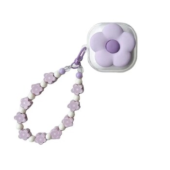 Korea Cute Purple Flower Clear Earbuds Cover For Samsung Galaxy Buds 2 Pro Lovely Bracelet Θήκη ακουστικών για Samsung Buds Live