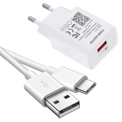 Бързо зарядно за Samsung Galaxy S21 Ultra S20 S10 S9 S8 Plus M31 A71 USB захранващ адаптер Quick Charge 3.0 Type C USB кабел за зарядно устройство