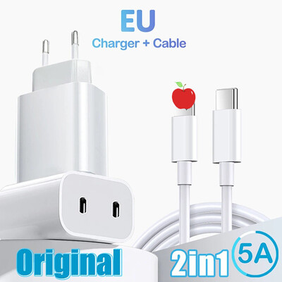 40 W dvigubas PD įkroviklis 2 prievadai USB tipo C įkroviklis Greitas įkrovimas skirtas iPhone 15 14 13 Samsung Xiaomi Oppo telefono įkroviklis greitas įkroviklis