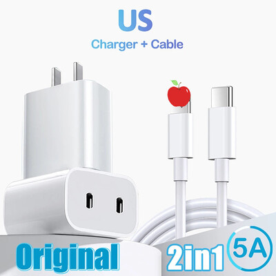 40 W dvigubas PD įkroviklis 2 prievadai USB tipo C įkroviklis Greitas įkrovimas skirtas iPhone 15 14 13 Samsung Xiaomi Oppo telefono įkroviklis greitas įkroviklis