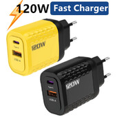 PD brzo punjenje 120W tip C QC 3.0 brzi punjač zidni adapter za iPhone iPad Xiaomi Redmi Huawei Samsung Oneplus EU/US/UK utikač