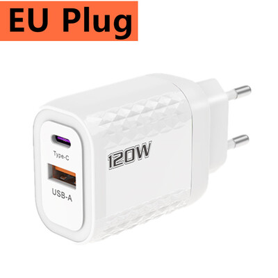 PD brzo punjenje 120W tip C QC 3.0 brzi punjač zidni adapter za iPhone iPad Xiaomi Redmi Huawei Samsung Oneplus EU/US/UK utikač