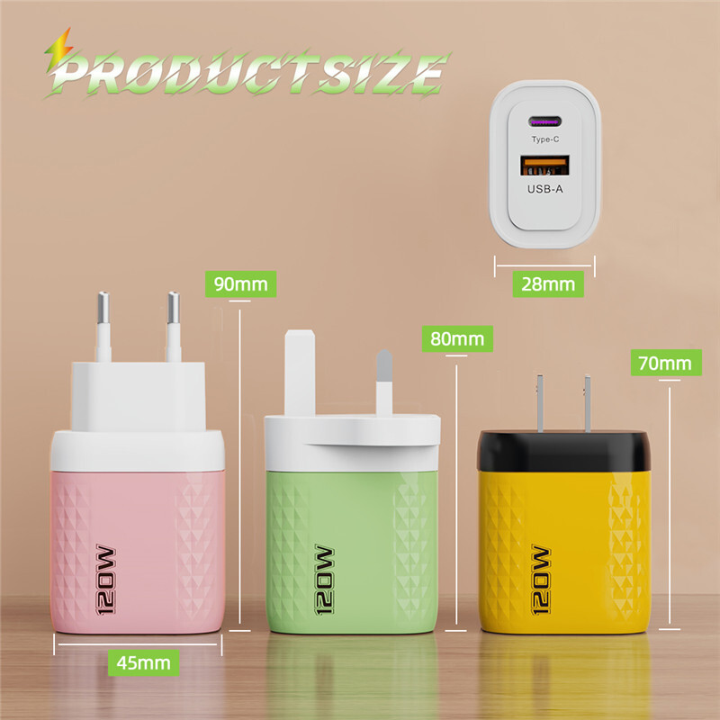 PD brzo punjenje 120W tip C QC 3.0 brzi punjač zidni adapter za iPhone iPad Xiaomi Redmi Huawei Samsung Oneplus EU/US/UK utikač