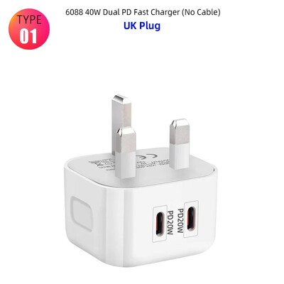 40W бързо бързо зареждане 20W USB C PD стенно зарядно устройство Eu US UK Plug за IPhone 12 13 14 15 Plus Pro Max Samsung Xiaomi LG Huawei