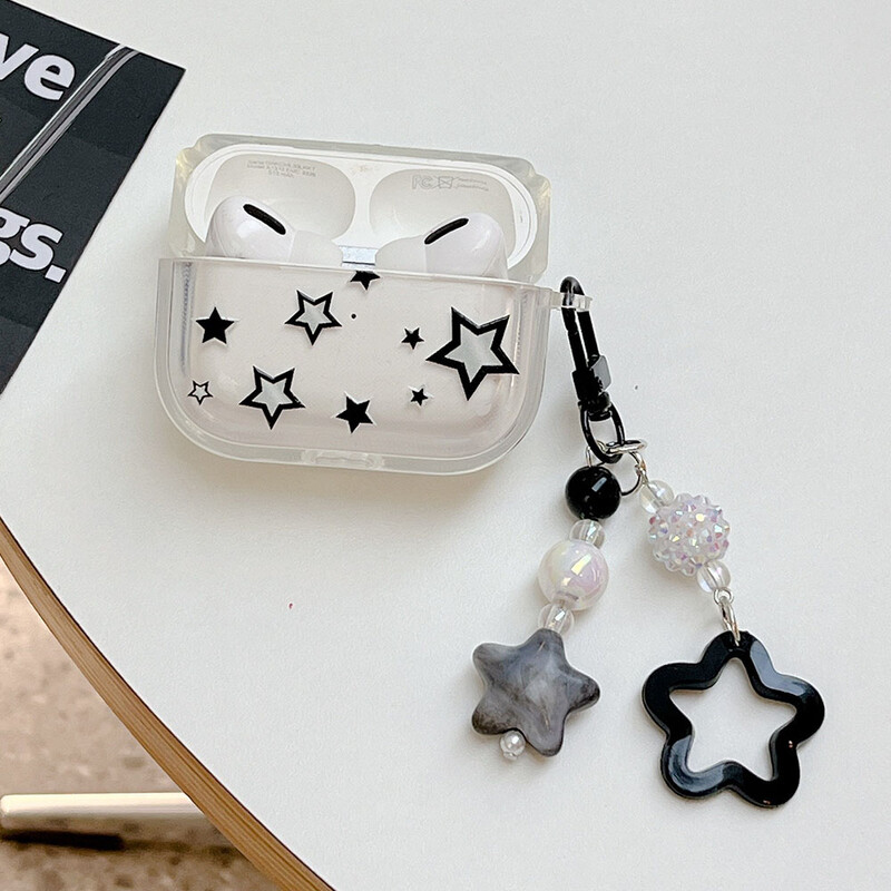 Star Pearl Shell sjajna torbica za Airpods 1 2 3 4 Bluetooth slušalice, zaštitna torbica s privjeskom za ključeve za AirPods Pro 2, meki omot