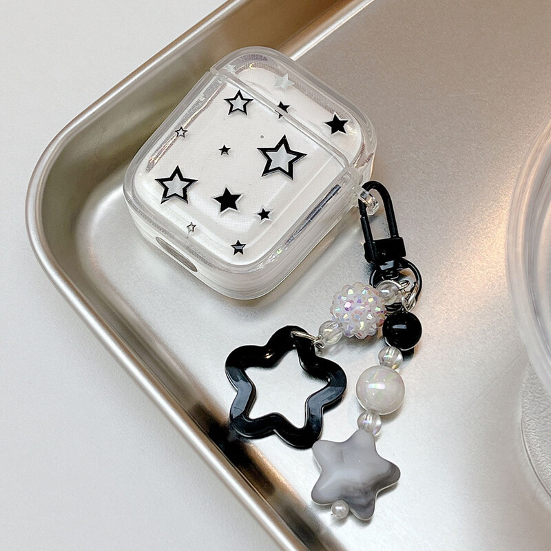 Star Pearl Shell sjajna torbica za Airpods 1 2 3 4 Bluetooth slušalice, zaštitna torbica s privjeskom za ključeve za AirPods Pro 2, meki omot