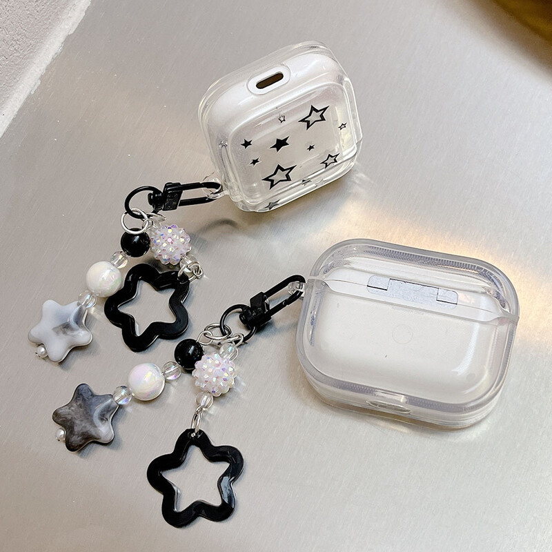 Star Pearl Shell sjajna torbica za Airpods 1 2 3 4 Bluetooth slušalice, zaštitna torbica s privjeskom za ključeve za AirPods Pro 2, meki omot