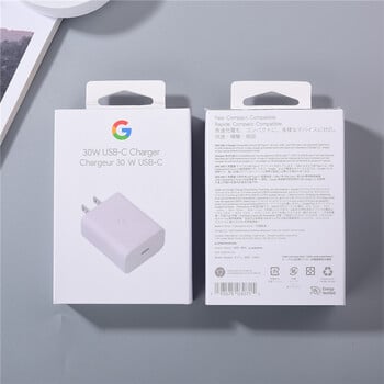 Оригинално 30W зарядно за Google Pixel 6 7 8 Pro XL 3 4A Бързо зареждане EU/US/UK Plug захранващ адаптер, съвместим с USB-C устройства