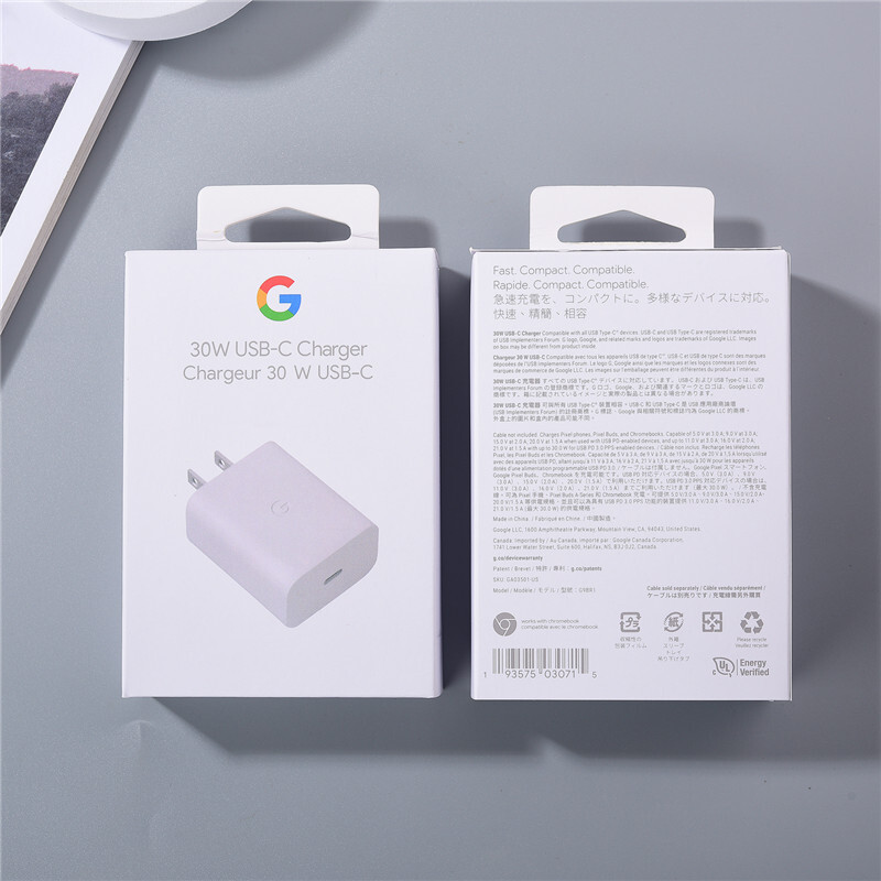 Încărcător original de 30 W pentru Google Pixel 6 7 8 Pro XL 3 4A Adaptor de alimentare cu priză UE/SUA/UK Încărcare rapidă compatibil cu dispozitive USB-C