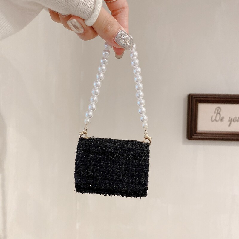 Prabangus rudens žiemos tvido audinio ausinių dėklo krepšys, skirtas AirPods 4 3 2 perlų apyrankės dėklas, skirtas Airpods Pro 2 įkrovimo dėžutės dangtelis