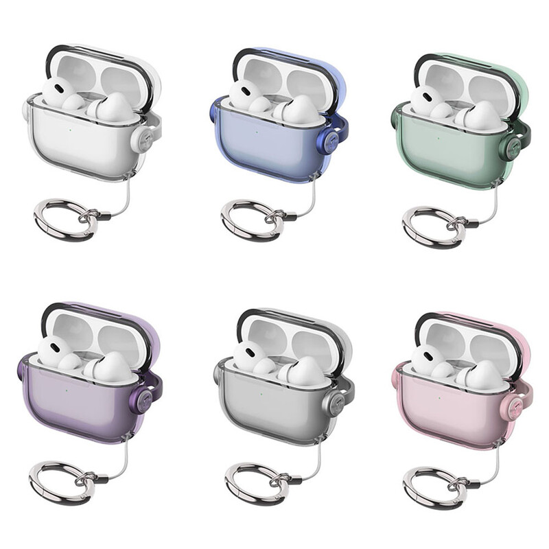 Sigurnosna brava, prozirna maska za Airpods Pro 2 Case, slatka bombona boja, čista torbica za slušalice za Airpods 4 3 1 2 4. držač za telefon
