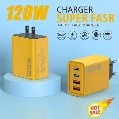 120W QC 3.0 tip C USB punjač PD brzo punjenje za iPhone 12 13 Samsung S21 Xiaomi Huawei mobilni telefon EU/US Plug zidni punjač