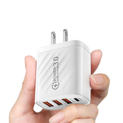 Φορτιστής 48W USB 4 Θύρα Τύπου C Γρήγορη φόρτιση QC 3.0 Για Samsung Xiaomi mi10 Προσαρμογέας φορτιστή Huawei για Smartphone PD Γρήγορη φόρτιση