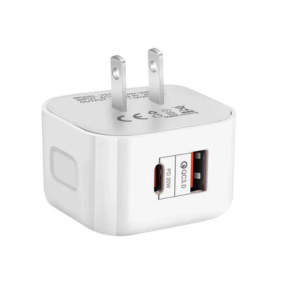 Βύσμα PD 2 θυρών 40W USB Τύπος C QC3.0 Προσαρμογέας ταχείας φόρτισης επιτοίχιας φόρτισης για iPhone 14 13 12 Βύσμα φορτιστή ProMax Αξεσουάρ τηλεφώνου