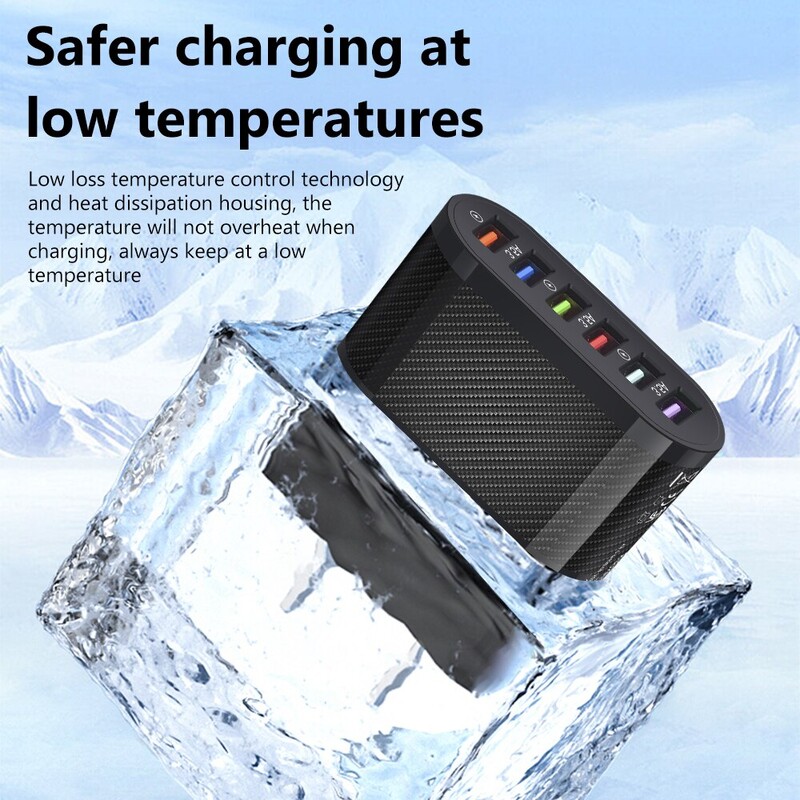 JAV/ES kištukas 48W USB greitas įkroviklis 6 prievadų USB įkroviklio adapteris greitas įkrovimas 3.0 greitas įkrovimas skirtas iPhone Samsung Xiaomi mobiliajam telefonui