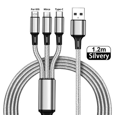 4 в 1/3 в 1 Micro USB Type C Кабел за бързо зареждане 3A Кабел за телефонна линия за данни за бързо зареждане за Iphone 15 14 Xiaomi Huawei USB C