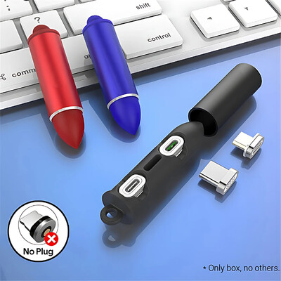 Adaptor universal mini portabil pentru cutie de depozitare pentru mufa magnetică din metal pentru iPhone Micro USBC tip C, încărcător magnetic, organizator de cabluri