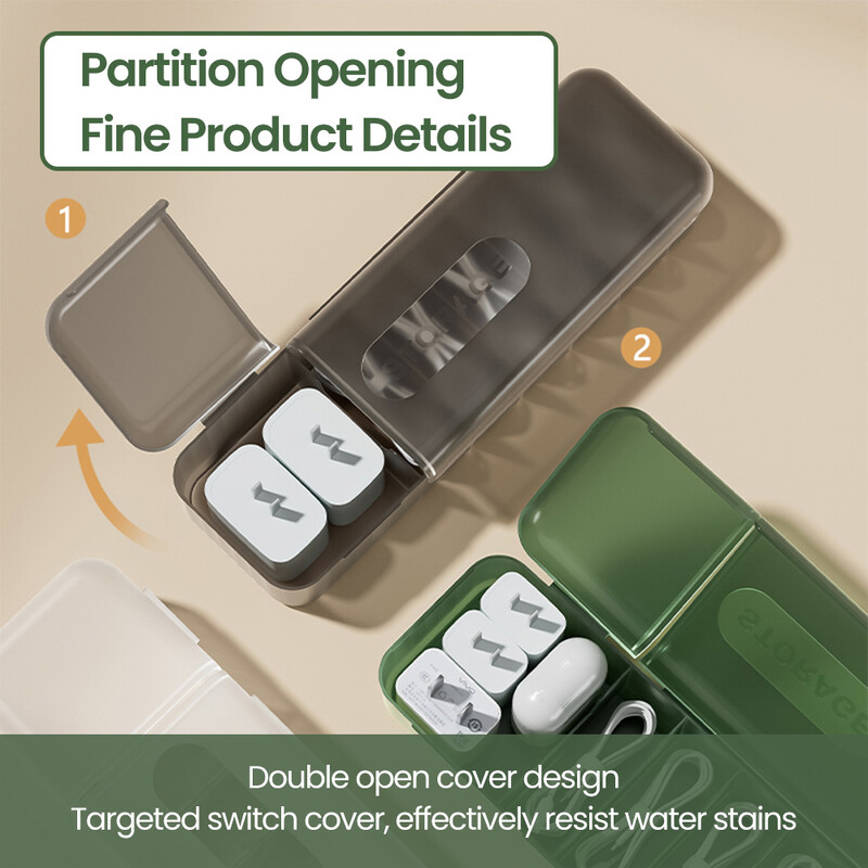 Kutija za pohranu kabela sa 7 odjeljaka Organizator Kutija za pohranu kabela punjača Višekratna upotreba Kutija za pohranu kabela Upravljanje za kućna putovanja