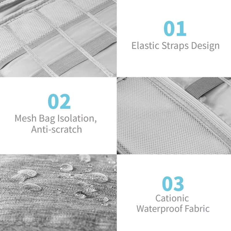 NNBILI Torbe za pohranu kabela Sistem Kit Torbica USB punjač Podatkovni telefon Slušalica Žica Olovka Power Bank Digitalni gadget uređaji