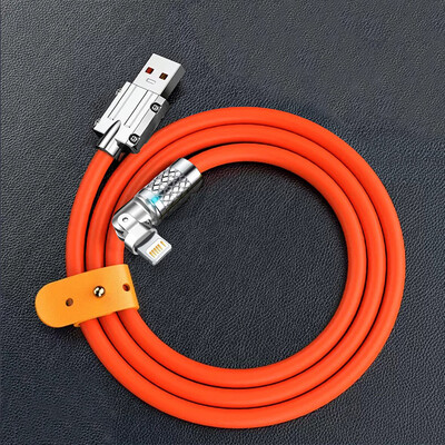 120W 6A silikonski kabel USB C kabel punjača za iPhone 14 13 12 11 Pro Max Mini 180 rotirajući ultra brzi kabel za punjenje tipa C