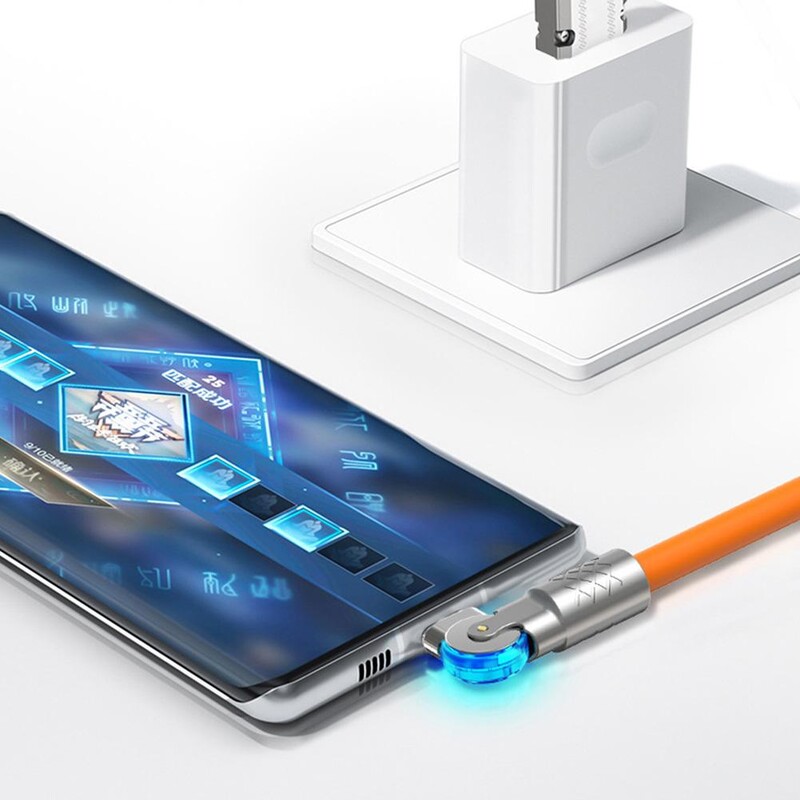 120W 6A silikonski kabel USB C kabel punjača za iPhone 14 13 12 11 Pro Max Mini 180 rotirajući ultra brzi kabel za punjenje tipa C