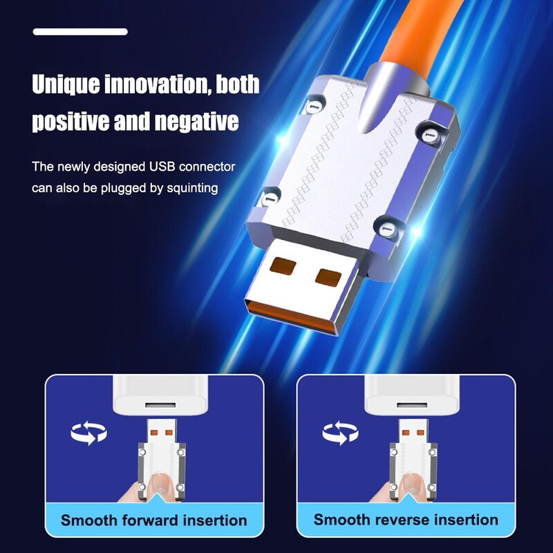 120W 6A silikonski kabel USB C kabel punjača za iPhone 14 13 12 11 Pro Max Mini 180 rotirajući ultra brzi kabel za punjenje tipa C