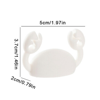 Cute Crab Cable Organizer Κλιπ δεδομένων Βάση καλωδίου Κινητό τηλέφωνο Φόρτιση Καλώδιο Organizers Fixer Desk Αυτοκόλλητη σύρμα τακτοποιημένη βάση