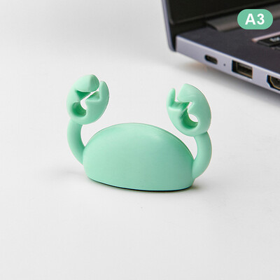 Cute Crab Cable Organizer Κλιπ δεδομένων Βάση καλωδίου Κινητό τηλέφωνο Φόρτιση Καλώδιο Organizers Fixer Desk Αυτοκόλλητη σύρμα τακτοποιημένη βάση