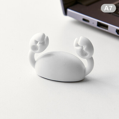 Drăguț Crab Organizator de cabluri Clip Suport pentru cablu de date Organizatori pentru cabluri de încărcare pentru telefon mobil Fixer Birou Suport autoadeziv pentru ordine