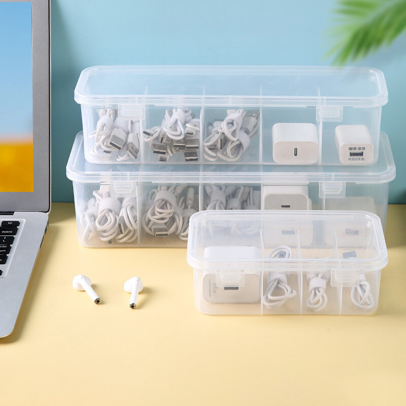 Prozirni kabel za punjenje Kutija za organizatore Kutija za upravljanje podatkovnim kabelima USB kutija za pohranu Mali stolni pribor Organizator i pohrana