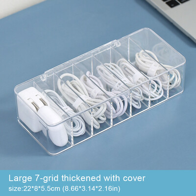 Prozirni plastični podatkovni kabel Kutija za pohranu Kabel za kućanstvo Punjač za mobilni telefon Kabel za punjenje Završna kutija Kutija s podijeljenom rešetkom