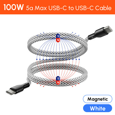 Magnetski 100W najlonski kabel 27W brzo punjenje PD USB C na iOS za iPhone 15 14 13 12 Pro max Samsung S23 S22 Type C spiralni magnet