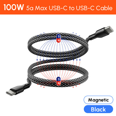 Magnetski 100W najlonski kabel 27W brzo punjenje PD USB C na iOS za iPhone 15 14 13 12 Pro max Samsung S23 S22 Type C spiralni magnet