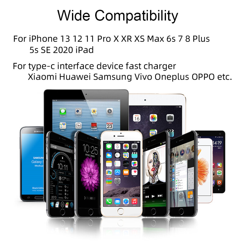 Brzo punjenje tipa C USB C kabel 1 m 2 m 3 m najlonski kabel za iPhone 13 12 Xiaomi Huawei Samsung iPad Vivo za iphone kabel punjača